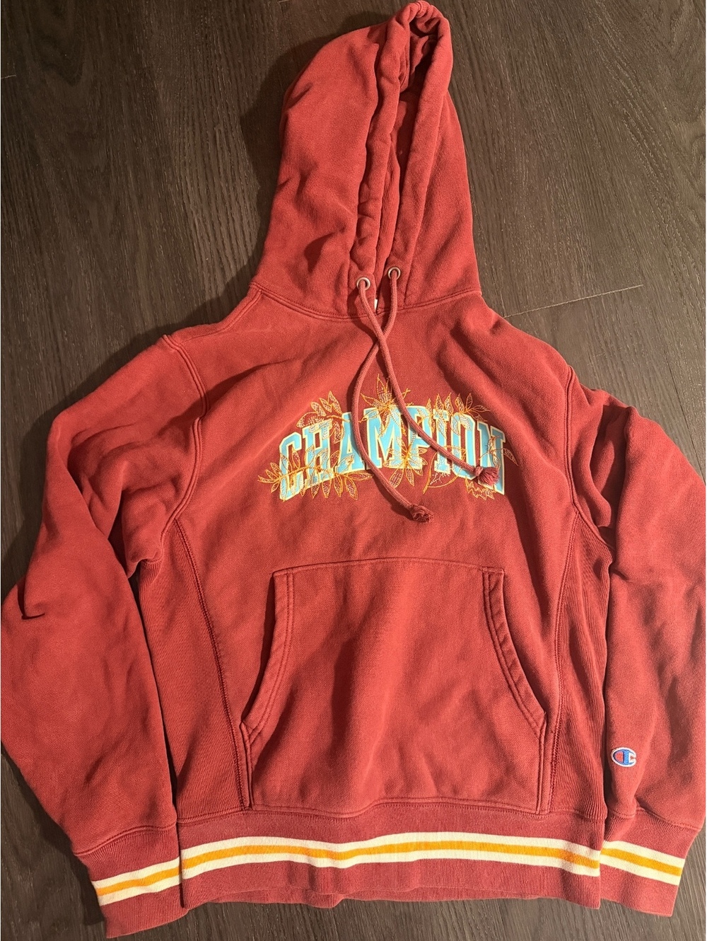 Champion Reverse Weave Embroidered Leaf Spellout Hoodie